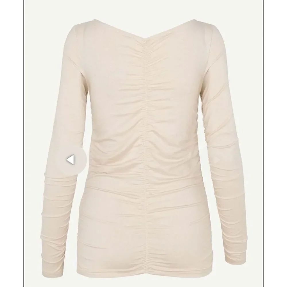 Samsoe Samsoe Ruched Long Sleeved T in Cream NWOT Size XXS